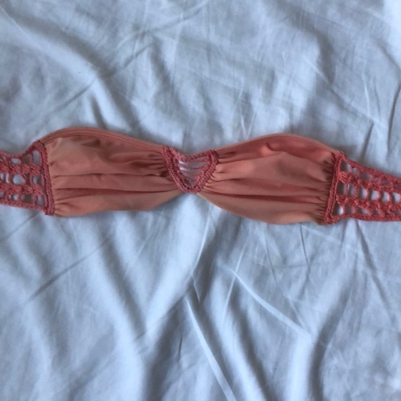 acacia buenos aires bandeau bikini top in peach - Picture 4 of 6